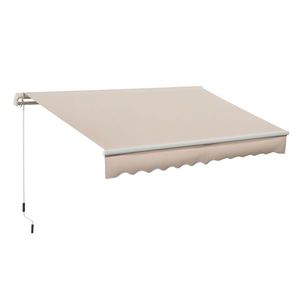 Outsunny Copertină Extensibilă pentru Exterior, Copertină Roll-Up cu Deschidere Manivelă, 295x200 cm, Bej | Aosom Romania imagine