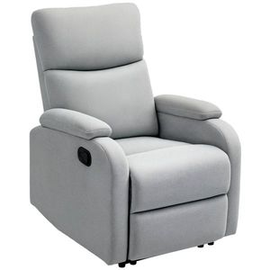 HOMCOM Fotoliu Recliner din In cu Suport Reglabil pentru Picioare, 69x91, 5x103 cm, Gri | Aosom Romania imagine