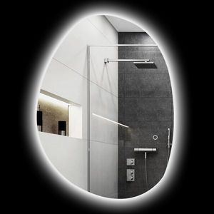 HOMCOM Oglindă de Baie LED cu Comutator Tactil Inteligent și Intensitate Reglabilă, 80x5x60 cm, Argintiu | Aosom Romania imagine