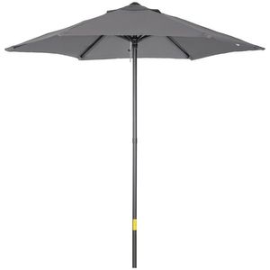 Outsunny Umbrelă de Grădină, Înclinabilă cu Orificiu de Ventilație și 6 Brațe, Ø196x204 cm, Gri | Aosom Romania imagine