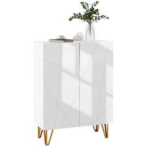 HOMCOM Pantofar Îngust cu Balamale cu Închidere Lentă și Rafturi Reglabile, 95x72x31, 5 cm, Alb | Aosom Romania imagine