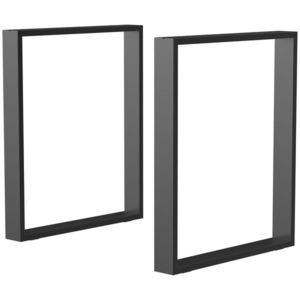 HOMCOM Set 2 Picioare de Masă Dreptunghiulare din Oțel, 60x8x72 cm, Negru | Aosom Romania imagine