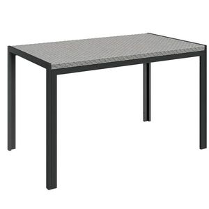Outsunny Masă de Dining pentru Terasă 120cm, pentru 4 Persoane, Stil Dreptunghiular, Ideală pentru Exterior, Gri | Aosom Romania imagine