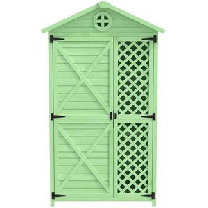 Depozit de mobilier de grădină din lemn pentru exterior, magazie de unelte rezistentă la intemperii, cu mult spațiu de depozitare și construcție din lemn stabilă, 90×56, 5×175, 3 cm, Verde imagine