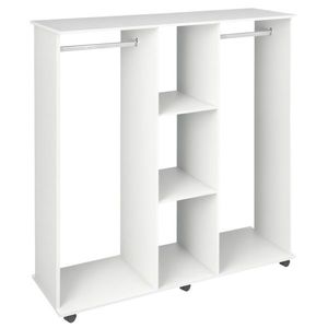HOMCOM Dulap cu 5 Rafturi și 6 Roți, 120x40x128 cm, Negru | Aosom Romania imagine