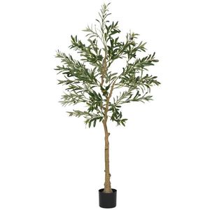 HOMCOM Plantă Artificială Măslin 150 cm cu 720 Frunze, 32 Măsline și Ghiveci | Aosom Romania imagine