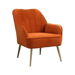 Fotoliu de salon din catifea, Design ergonomic, Portocaliu imagine
