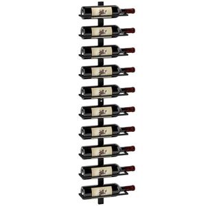 HOMCOM Suport pentru Sticle de Vin cu Montare pe Perete, 27x10x116 cm, Negru | Aosom Romania imagine