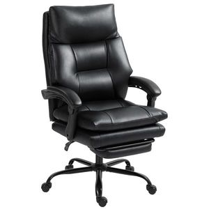 HOMCOM Scaun pentru Birou cu Înălțime Reglabilă și Reclinabil până la 135° Negru | Aosom Romania imagine