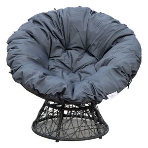 Outsunny Fotoliu Papasan Rotativ cu Confort Mare și Pernă Inclusă, Ideal pentru Grădină, Terasă sau Balcon | Aosom Romania imagine