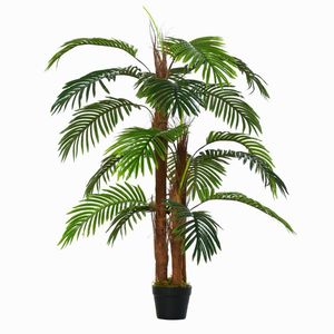 Outsunny Palmier Artificial Inaltime 1, 2 m Copac Artificial Trunchi Ramuri Lichen Frunze Realiste Ghiveci Inclus | Aosom Romania imagine