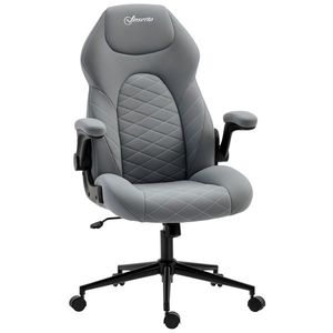 Scaun de birou ergonomic Vinsetto, înălțime reglabilă, 65.5x69.5x112-122 cm, Gri deschis | Aosom Romania imagine
