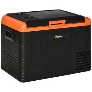 Outsunny Răcitor electric portabil 40L, frigider congelator cu mânere, 58, 7L x 36, 5l x 43, 8Î cm portocaliu și negru | Aosom Romania imagine