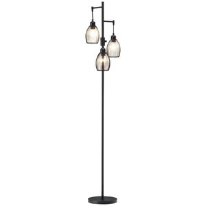 HOMCOM Lampadar stil industrial 40 W max. 3 abajururi din metal cu sârmă cu luminozitate reglabila, suport E27, negru | Aosom Romania imagine