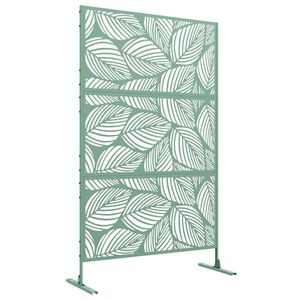 Outsunny Panou paravan de protecție decorativ paravant exterior verde cu model vegetal din metal, 122 x 45 x 198 cm, verde | Aosom Romania imagine