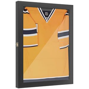 HOMCOM Cadru tip cutie T-frame pentru tricou cu ușă acrilică și fețește interioară din fetru 60 x 6, 5 x 80 cm negru | Aosom Romania imagine