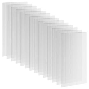 Outsunny 14 panouri de policarbonat alveolar 4 mm, rezistent la UV, personalizabil, dim. unui panou 121L x 61l cm | Aosom Romania imagine