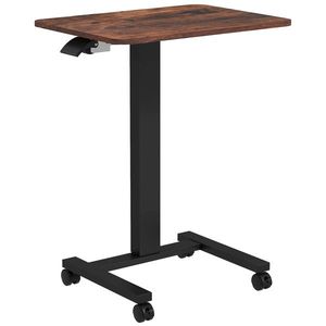 Vinsetto Masa în Picioare Masa în Picioare, Măsuță pentru Laptop, ajustabilă în înălțime, 4 role, 65 cm x 48 cm x 108 cm, Maro Rustic | Aosom Romania imagine