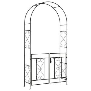 Outsunny Arcadă de Grădină cu poartă Arcadă cu rozariu Stilul Fier Forjat dim. 114L x 36l x 232H cm metal epoxidat Negru | Aosom Romania imagine