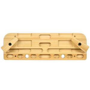 SPORTNOW Poutre de escaladă mare placă de agățat antrenament cu 19 caneluri cu șuruburi de montaj 57 x 18 cm natural | Aosom Romania imagine