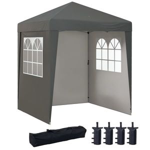 Outsunny Tonelă barnum de grădină pop-up pliabil reglabil în înălțime protecție UV 30+ 3 pereți laterali gri | Aosom Romania imagine