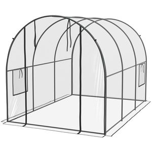 Outsunny Sera 3 x 2 x 2m cu Usa Rulanta si Fereastra, Transparent | Aosom Romania imagine