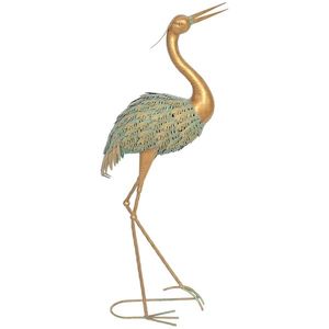 Outsunny Sculptură de egretă în metal pentru grădină exterioară 90 cm, multicolor | Aosom Romania imagine