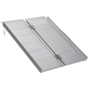 HOMCOM, Rampă de scaun cu rotile, antiderapantă, pliabilă, din aluminiu, cu borduri, încărcare maximă 270 kg, 91 x 74 cm | Aosom Romania imagine