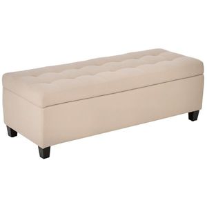 HOMCOM Banchetă cu depozitare, detalii cu nasturi, până la 120 kg, 125 x 49 x 41, 5 cm, Bej | Aosom Romania imagine