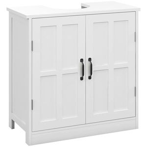 kleankin Mobilier sub lavabou pentru baie mobilier sub chiuvetă cu dublă ușă și raft reglabil, 60x30x60cm, alb | Aosom Romania imagine