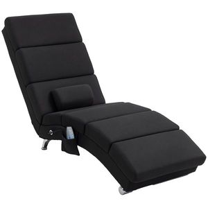 HOMCOM Fotoliu relaxant șezlong de relaxare ergonomic, cu masaj și încălzire, cu telecomandă 56 x 168 x 84 cm negru | Aosom Romania imagine