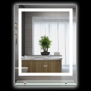 kleankin Oglindă rectangulară de perete luminoasă LED pentru baie 80 x 60 cm | Aosom Romania imagine