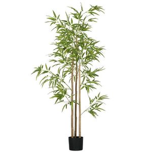 HOMCOM Plantă artificială Bambus arbore artificial înălțime 180 cm cu ghiveci, decor interior, foarte realist | Aosom Romania imagine