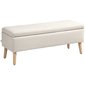HOMCOM Banc de depozitare acoperit aspect in pentru dormitor, intrare, sufragerie, capacitate 220 kg, 110 x 39 x 45 cm, bej | Aosom Romania imagine