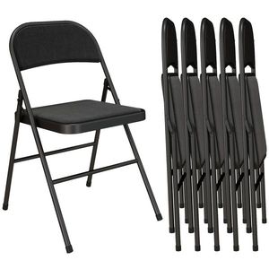 HOMCOM Set de 6 scaune pliante pentru dining scaune portabile cadru din oțel 45 x 46 x 78 cm negru | Aosom Romania imagine