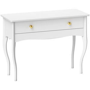 HOMCOM Masă de Toaletă Elegantă cu Sertar Spațios din Lemn Alb 100x40x74 cm | Aosom Romania imagine