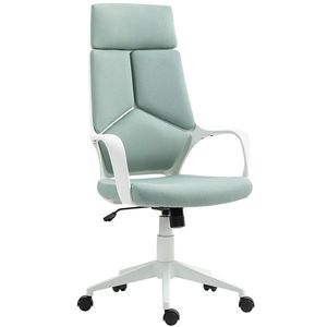 HOMCOM Scaun pentru Birou sau Gaming în Material Textil cu Spătar Înalt Verde | Aosom Romania imagine