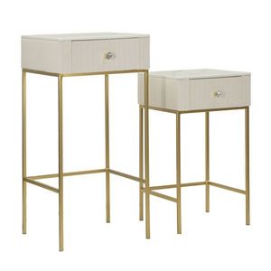 Mauro Ferretti Set De 2 Masute Inalte Cm Ø 45X90-40X68 | Aosom Romania imagine