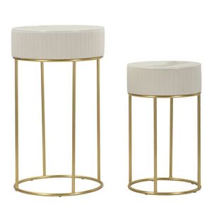 Mauro Ferretti Set De 2 Masute Inalte Cm Ø 50X90-40X68 | Aosom Romania imagine