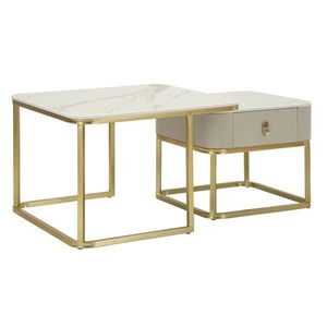 Mauro Ferretti Set De 2 Măsuțe De Cafea Beauty, 70 X 70 X 48 Cm Și 50 X 50 X 43, 5 Cm | Aosom Romania imagine