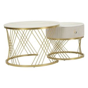 Mauro Ferretti Set De 2 Masute De Cafea Votix, Cm Ø 70X48-50X43, 3 | Aosom Romania imagine
