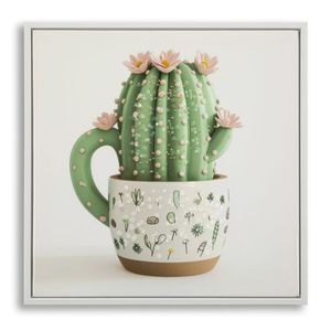 Mauro Ferretti Tablou Imprimat Pe Pânză Lacuită, Cu Ramă, Model «Borcan Cu Cactus», Orientare Orizontală, Dimensiuni 40 X 2, 8 X 40 Cm | Aosom Romania imagine