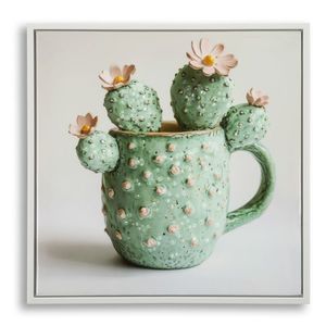 Mauro Ferretti Tablou Imprimat Pe Pânză Lacuită, Cu Ramă, Model , ,Borcan Cu Cactus", Varianta C, Dimensiuni 40 X 2, 8 X 40 Cm | Aosom Romania imagine