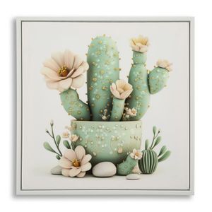 Mauro Ferretti Tablou Imprimat Pe Pânză Lacuită, Cu Ramă, Model , ,Borcan Cu Cactus", Varianta D, Dimensiuni 40 X 2, 8 X 40 Cm | Aosom Romania imagine