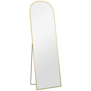 HOMCOM Oglindă de Podea și Perete cu Suport Pliabil, 50x161.5cm, Auriu | Aosom Romania imagine