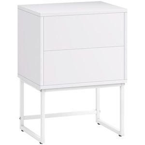 HOMCOM Noptieră Modernă cu 2 Sertare cu Deschidere prin Apăsare 40x30x50cm Alb | Aosom Romania imagine
