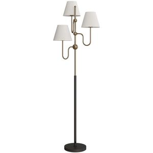 HOMCOM Lampadar de Podea cu 3 Puncte de Lumină și Întrerupător cu Pedală, Soclu E27, Auriu | Aosom Romania imagine