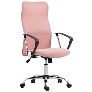 HOMCOM Scaun Ergonomic de Birou cu Înălțime Reglabilă și Spătar din Plasă, Roz | Aosom Romania imagine