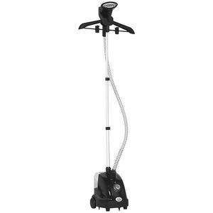 HOMCOM Aparat de Călcat Vertical cu Abur 1.4L cu Bară Extensibilă și 2 Roți Negru | Aosom Romania imagine