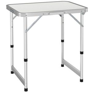 Outsunny Masă de Camping Pliabilă, Masă Universală, Masă de Transport pentru Grădină, Masă Pliabilă Reglabilă, Aluminiu + MDF Alb 60 x 45 x 47, 5/64 cm | Aosom Romania imagine